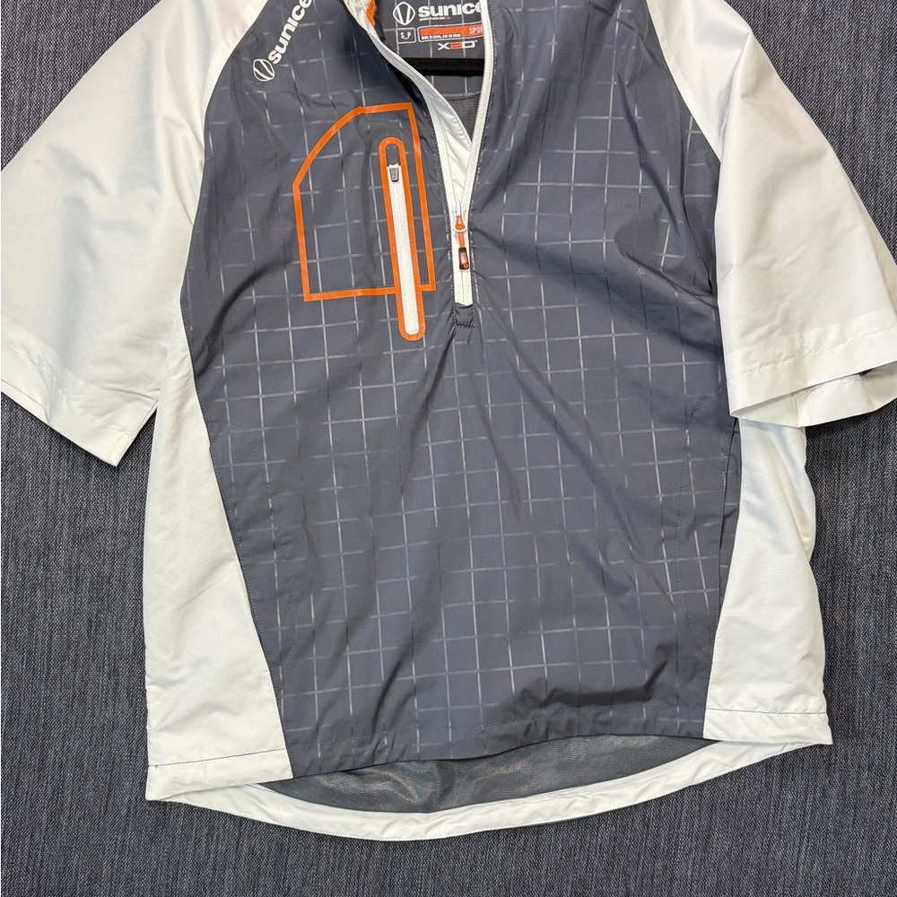 NWT SUNICE zip white with Orange trim waterproof stretch golf jacket -Small